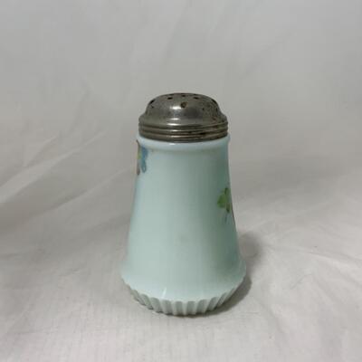 [94] ANTIQUE | Milk Glass | Hand Painted | Sugar Shaker