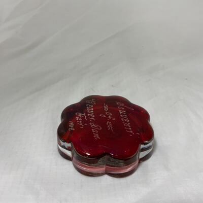 [102] ANTIQUE | 1909 | Beaver Dam Fair | Souvenir Ruby Flash | Paper Weight