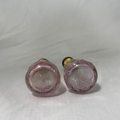 [103] ANTIQUE | Stained Pink Glass | Salt and Pepper Shakers