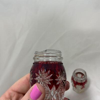 [105] ANTIQUE | Ruby Flash | Salt and Pepper Set