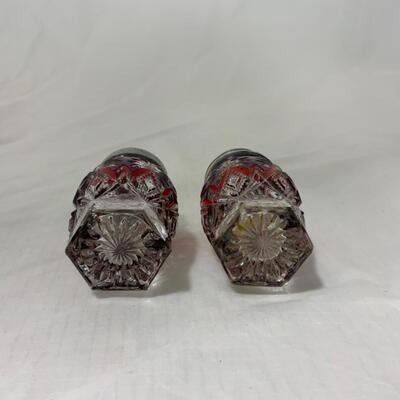 [105] ANTIQUE | Ruby Flash | Salt and Pepper Set