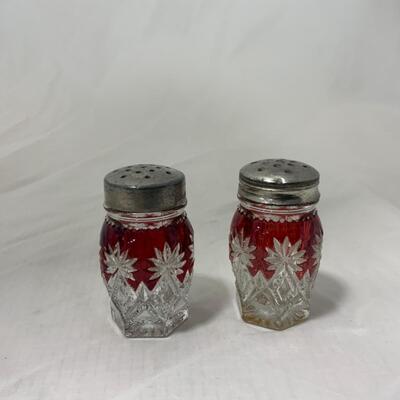[105] ANTIQUE | Ruby Flash | Salt and Pepper Set