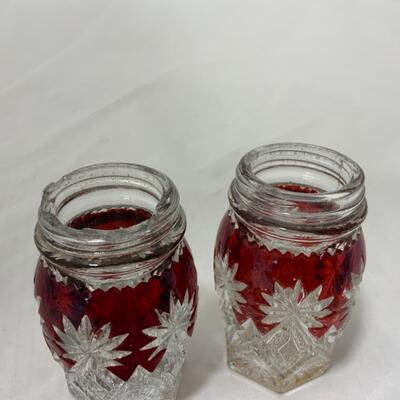 [105] ANTIQUE | Ruby Flash | Salt and Pepper Set