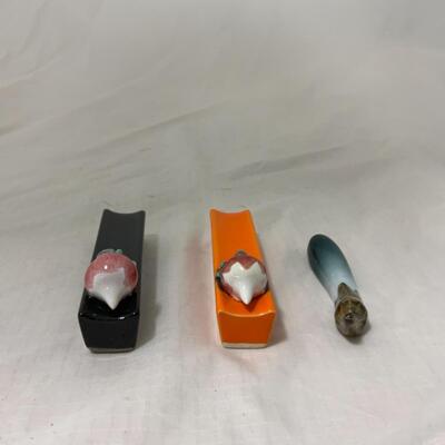 [107] VINTAGE | Ceramic Knife Rests | Radish | Eggplant