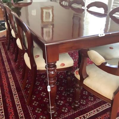 Heirloom Solid Large Mahogany Dining Table w/ 10 Chairs 