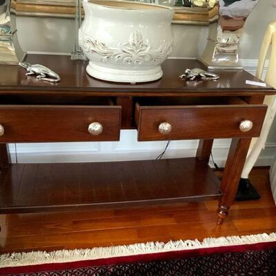 Solid Wood Entry Table with Drawers