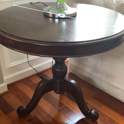 Round Solid Mahogany Pedestal Table