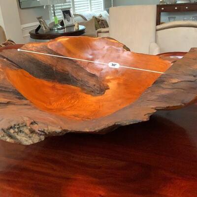 Amazing Large Burl Wood Art Bowl 