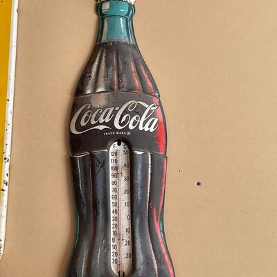 Large Coke Metal sign thermometer 