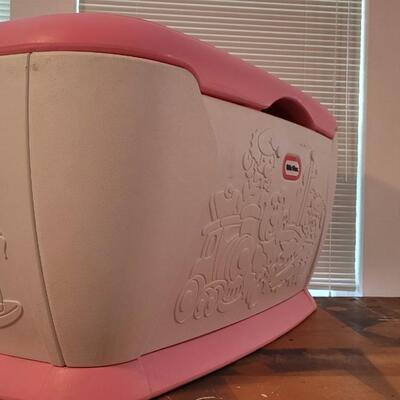 Lot 113: Vintage Large LITTLE TIKES Toy Storage Tote w/ Lid Pink