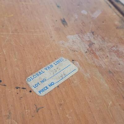 Lot 114: Vintage 2-Drawer Drafting Table / Kitchen Island (top comes off for transport or storage)