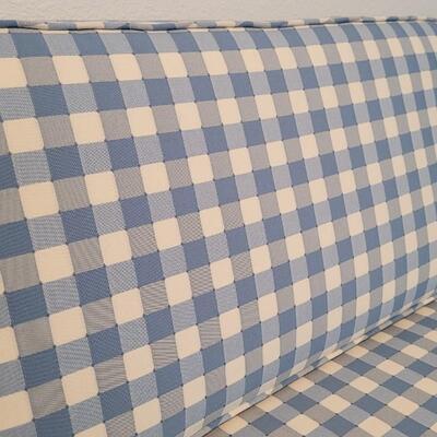 Lot 116: Vintage Low Profile Blue Checker Couch 