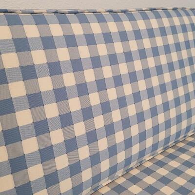 Lot 116: Vintage Low Profile Blue Checker Couch 