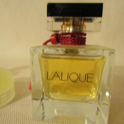 Partially Full Perfume Bottles- Lalique, Burberry, and Nina Ricci