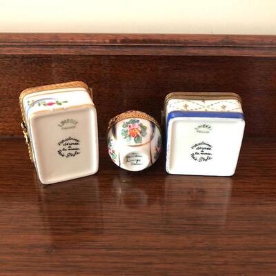 Lot 148 Group 3 Limoges Porcelain Pill Trinket Boxes Paris Style Decoree France