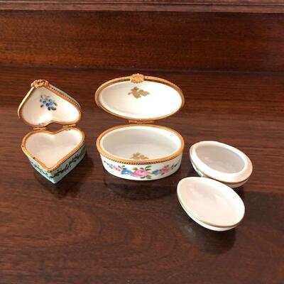 Lot 150 Group 3 Porcelain Pill Trinket Boxes Limoges France Heart Egg Paris Style