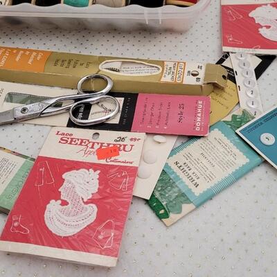 Lot 122: Assorted Sewing Essentials (Thread, Buttons, etc.)