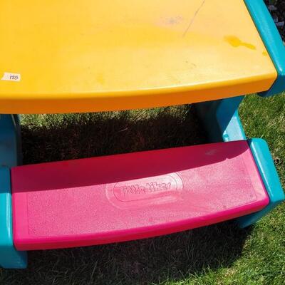 Lot 125: Vintage Little Tikes Colorful Outdoor Bench 
