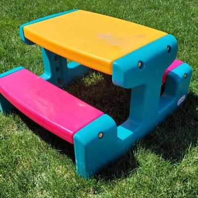 Lot 125: Vintage Little Tikes Colorful Outdoor Bench 