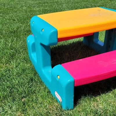 Lot 125: Vintage Little Tikes Colorful Outdoor Bench 