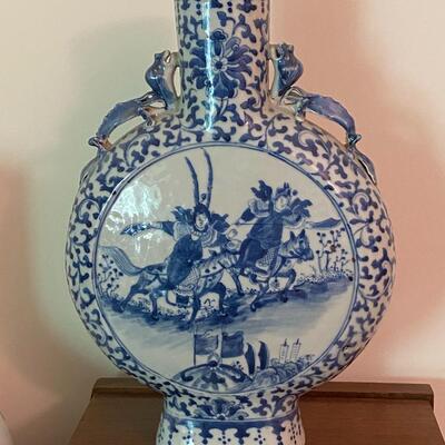 Lot XYZ: Remarkable Antique Chinese Vase Lot- Qianlong Period Vase & Moon Flask Vase
