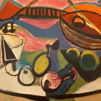 Lot 33: Hans Van Efferen Painting and Picasso Print