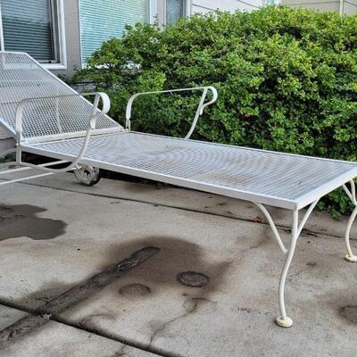 Lot 132: Vintage Wrought Iron Lounger Chair