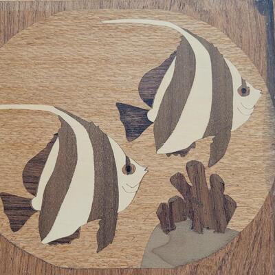 Lot 153: Vintage 1980's Handmade Exotic Woods Fish Original Art 11.5 x 14.5