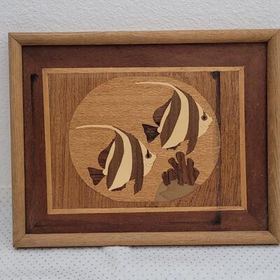 Lot 153: Vintage 1980's Handmade Exotic Woods Fish Original Art 11.5 x 14.5