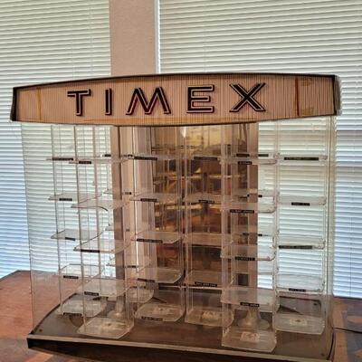 Lot 157: Vintage TIMEX Watch Display with Rotating Shelves - WORKS