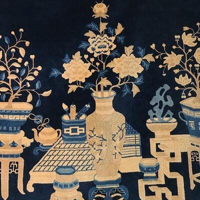 Lot 24: Navy Blue Darvish Oriental Rug/Tapestry 6'x4'. 