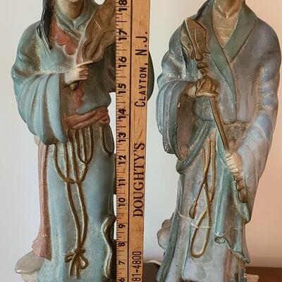 Lot 19: Chalkware Asian Inspired Lamps/Statues