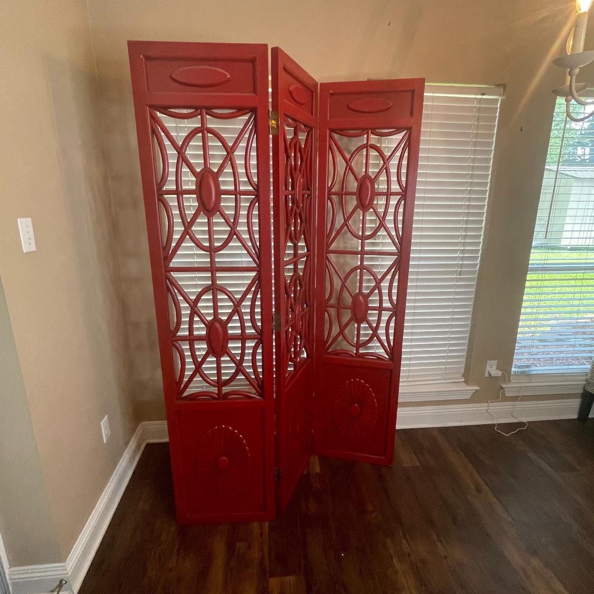 Wood Carved TriFold Room Divider