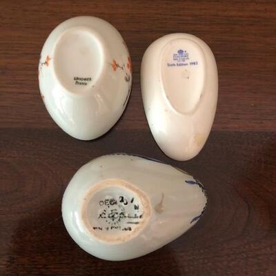 Lot 155 Group 3 China Egg Boxes Trinkets Rings Limoges France Coalport