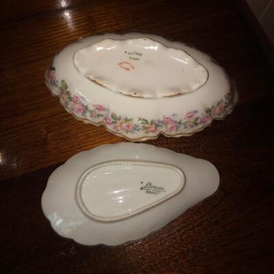 Lot 157 French Porcelain 3pcs Pot Ring Candy Dishes Haviland