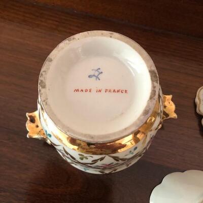 Lot 157 French Porcelain 3pcs Pot Ring Candy Dishes Haviland