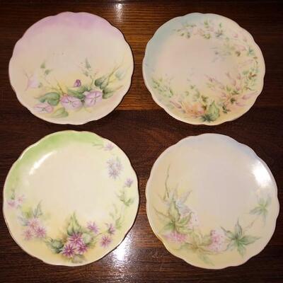 Lot 161 M&Z Austria 4 Small Plates Decorated with Flowers