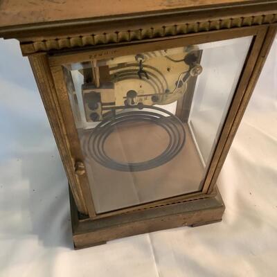 C1158 Vintage Seth Thomas Glass Case Mantle Clock 