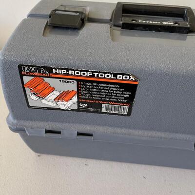 #558 Gray Tool Box with Tools, Parts and Pieces 