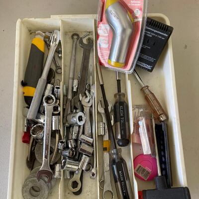 #564 Tray of Tools, Sockets, Screwdrivers, End Wrenches