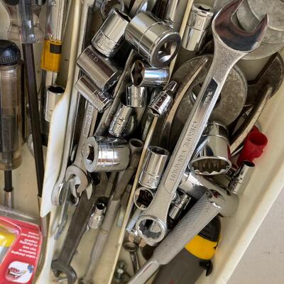 #564 Tray of Tools, Sockets, Screwdrivers, End Wrenches