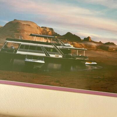 #574 Lake Powell Framed pic of  Houseboat 