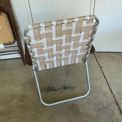 #580 Vintage Aluminum Folding Chair 