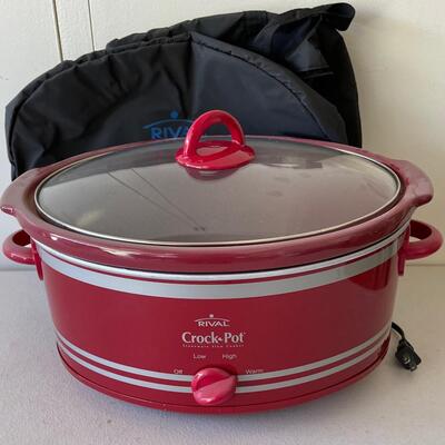 #597 Rival Crock Pot RED with Tote Cover for GAME DAY!