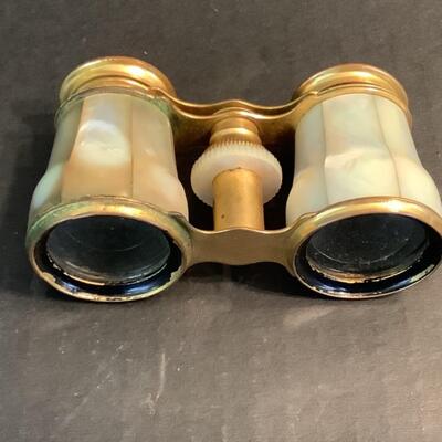 C1162 Pair of Brass and Mother of Pearl Opera Glasses