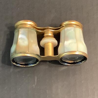 C1162 Pair of Brass and Mother of Pearl Opera Glasses