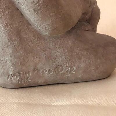 Lot 180 Sculpture 9" Child with Bunny Rabbit Austin Productions