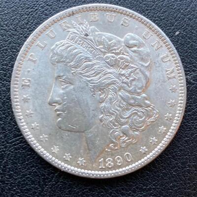 1890 Morgan silver dollar. Lot A5