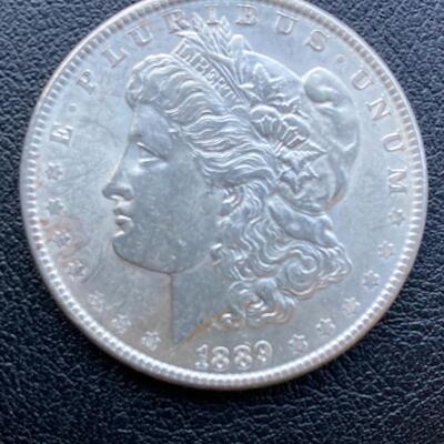 1889 Morgan silver dollar. Lot A7