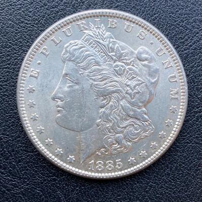 1885 Morgan silver dollar. Lot A10